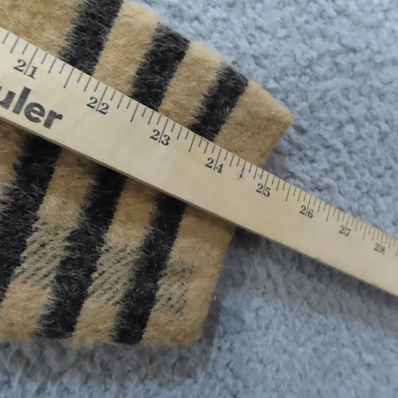 Cyrus Eyelash Long Coat Coatigan Large Tan Black Plaid Collared Long Sleeve NEW - Picture 7 of 11